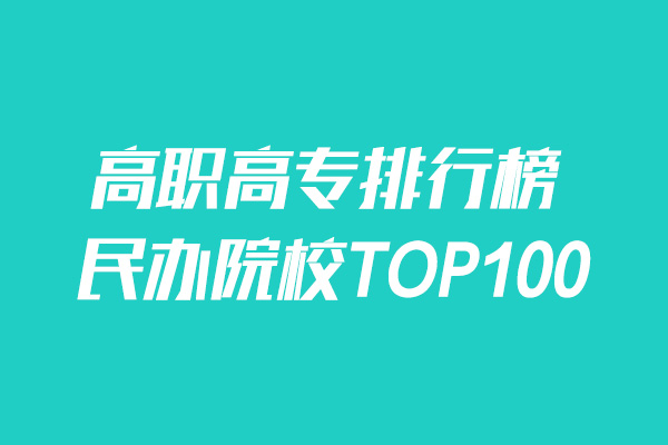 2019高职高专院校排行榜—民办院校TOP100